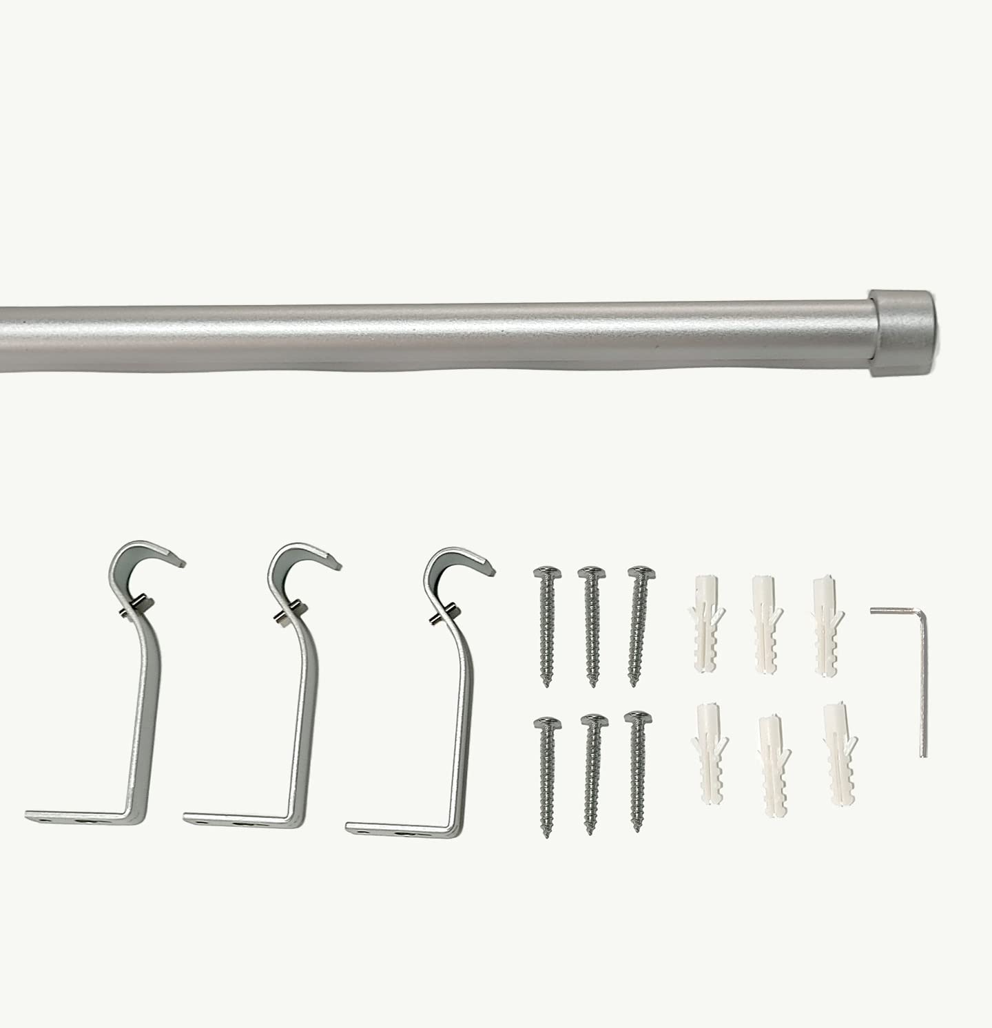 BLINDECOR | Barra Cortinas Extensible con Terminales | Material Aluminio | Modelo Basic | Medidas: 120 a 200 cm | Color Plata