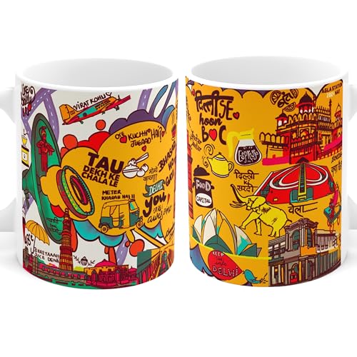 The Yellow Baksa Delhi Mug 11oz Ceramic Souvenir