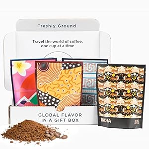 Atlas Coffee Club World of Coffee Sampler, Gourmet Coffee Gift Set, 4-Pack Variety Box of the World’s Best Single Origin Coffees, Freshly Ground Coffee