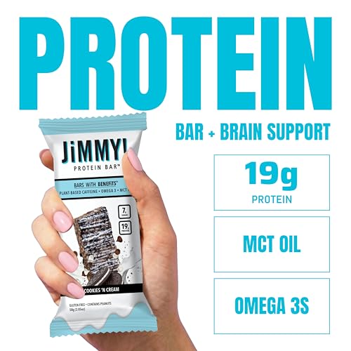 JiMMYBAR! Cookies N Cream Protein Bars 19g miniatura 3