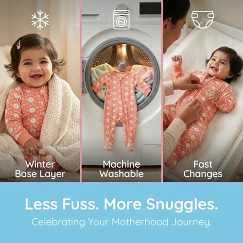 Image of The Mom Store Baby Zipper Romper for Boys and Girls Combos | Cotton | Soft and Comfortable Infant Bodysuit | Trendy Stylish Sleepsuit Nightsuit for Newborn Baby | Printed | Unisex Sleep Wear