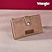 Wrangler Wallet for Women Bifold Card Holder with Zipper Pocket Ladies Clutch Purse with ID Window Gifts for Women Men Khaki WG119-W002KH
