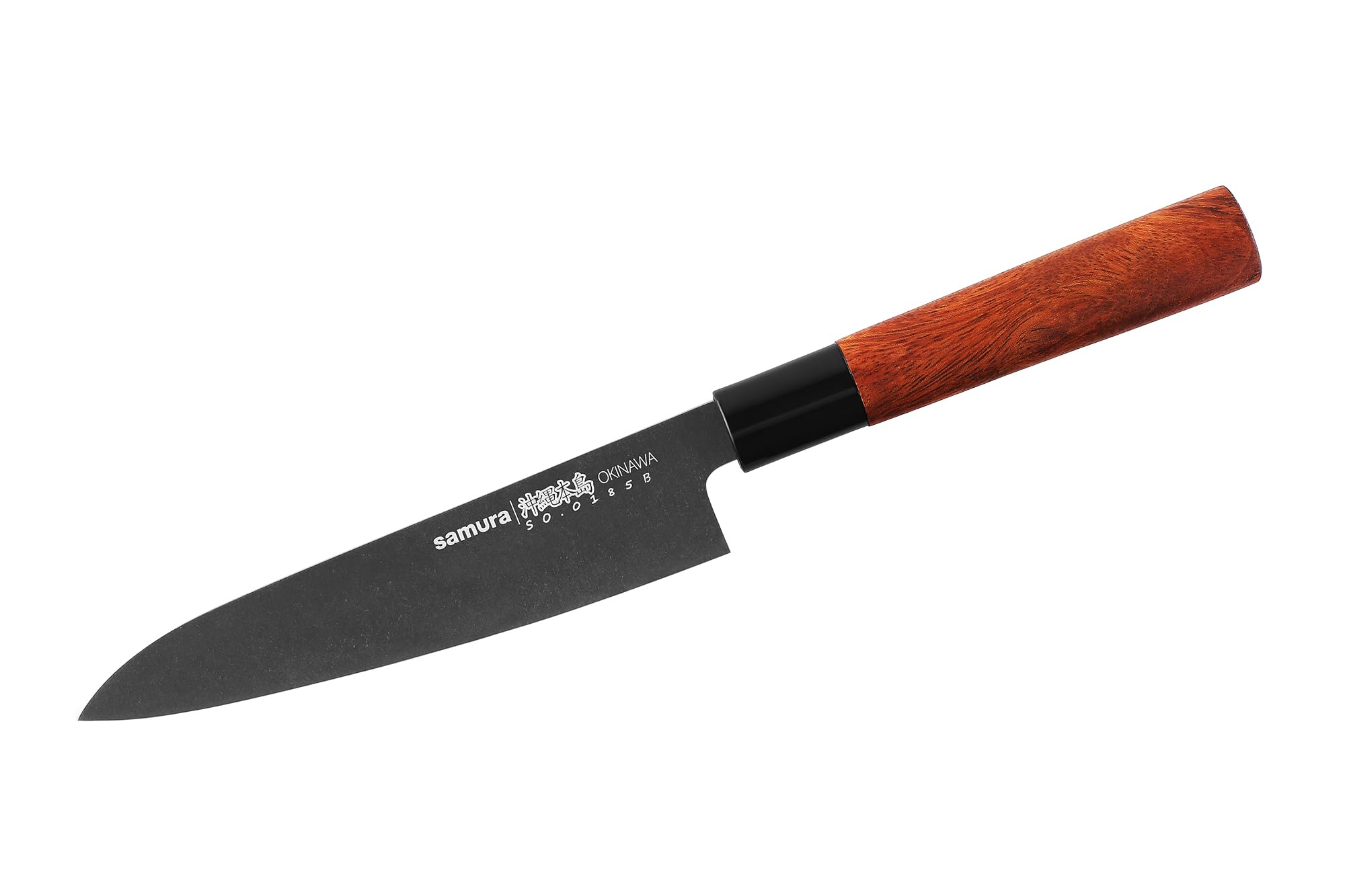 SAMURA OKINAWA - Coltello Gyuto Stonewash, 170 mm, lama giapponese a doppio taglio