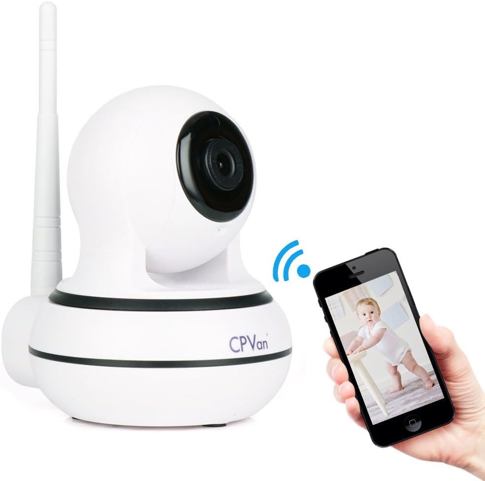 CPVAN WiFi Baby Monitor Camera, Infrared Night Vision, Two-way Audio by Android IOS App, Pan Tilt, Lullaby and Recording, Wireless 960P IP Home Security Camera, Ideal for Baby Monitoring/Home Security