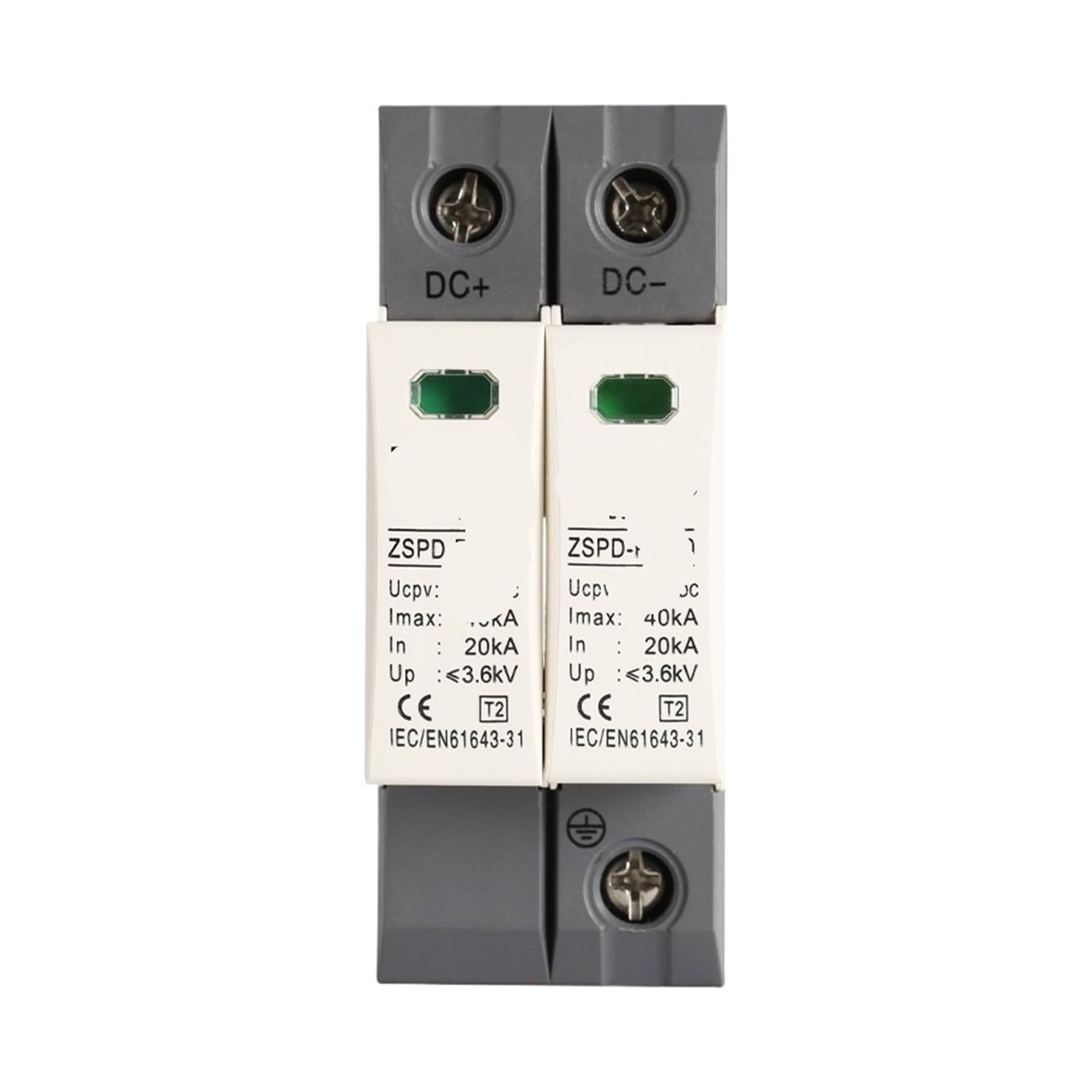 Protecteur 2P 40K 1500V DC pour installation photovoltaïque résidentielle