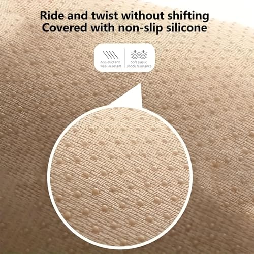 Image of Hicle Premium Beige Car Seat Cushion Set - 3 Piece Anti-Slip PU Leather Seat Covers for Front & Rear Seats - Universal Fit for Most Cars