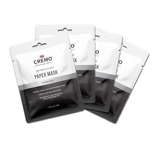 Cremo Máscara facial de papel desintoxicante de carbón, máscara facial sorprendentemente superior, revitaliza, desintoxica, mientras purifica la