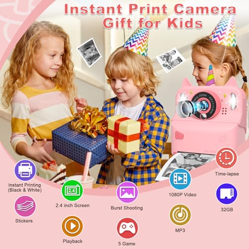 Instant Print Camera for Kids - Christmas Birthday Gift Toy for Girl Boy Age 3-9, Children - image 2