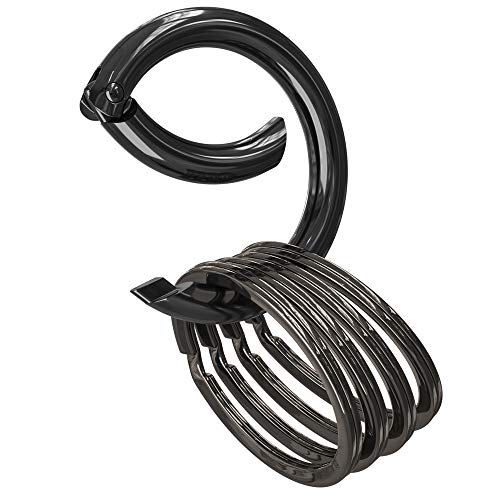 Keychain Kit Circle Carabiner O Ring Set Universal Size, Pure Round Fashion Design, Strong, Solid Metal Keychain Clip, Key Clip, Key Organizer by Silipac (GUN)