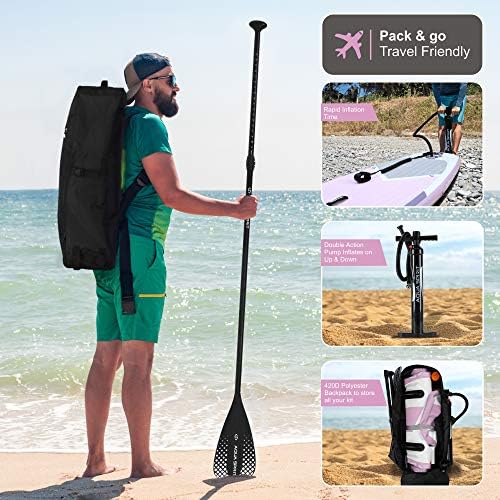 AQUA SPIRIT Inflatable Stand up Paddle Board SUP TEMPO Package | 106 x 32 x 6 | Adult Beginners/Experts | 120KG Limit | Paddle, Backpack, Pump, Go Pro Mount, Change Mat, Phone Case