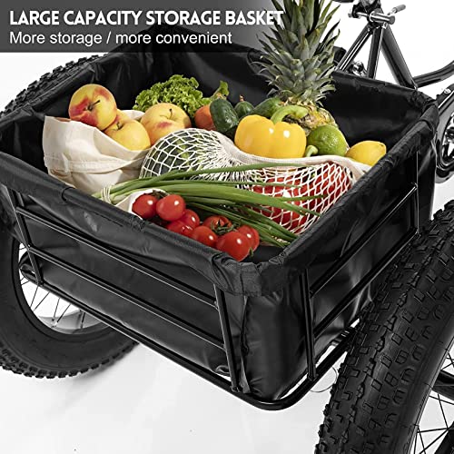 Triciclo para adultos de 20" con neumáticos gruesos, 7 velocidades, para mujer, bicicleta de montaña clásica con canasto miniatura 2