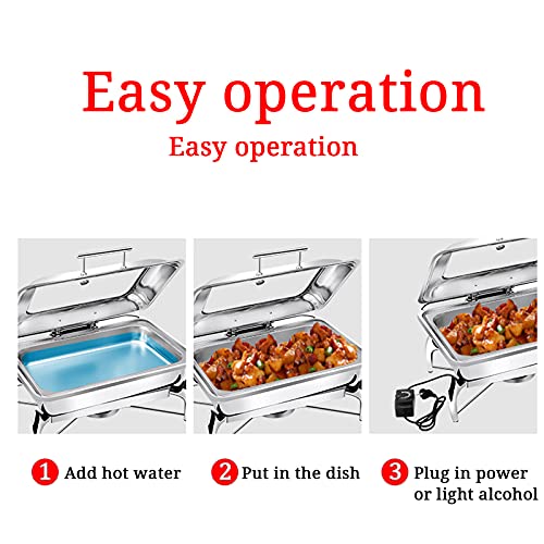LYUQIU Buffetwärmer, Speisenwärmer Edelstahl Elektrisch 220V/400W, Speisenwärmer Warmhaltebehälter für Partys Buffets… – Bild 8