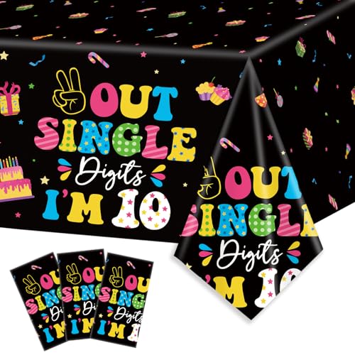 3pcs 10th Birthday Supplies 10th Birthday Tablecloths for Girl Ou...