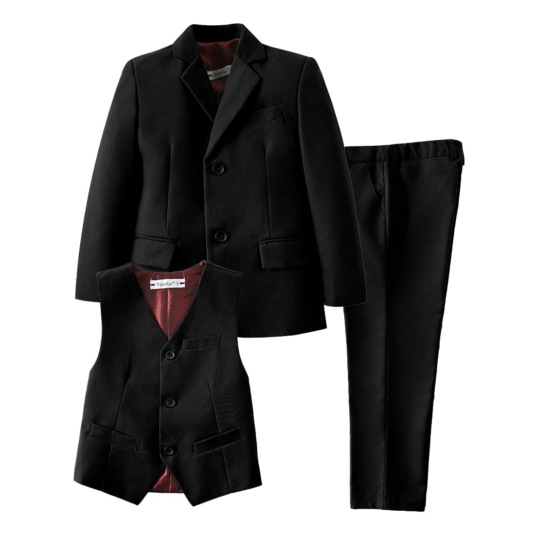10 y YuanLu Suits for Boys Ring Bearer Outfit Formal Vest and Pants Suit for Boy Wedding Suits Set