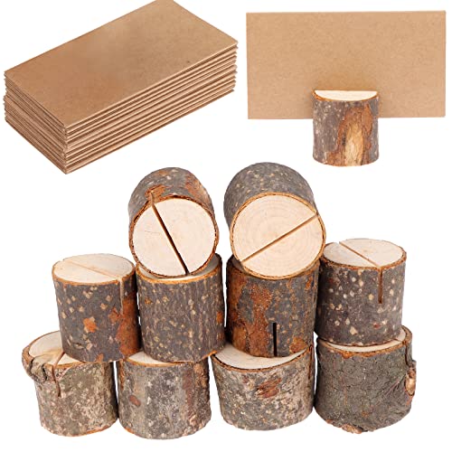 40pcs Porte-Cartes rustiques en Bois de qualité supérieure-Stands Bois Naturel-Marque Place Mariage-Support de Carte Nom Numéro Photo-Marque Place pour Deco Mariage champetre,fête,Anniversaire Cover