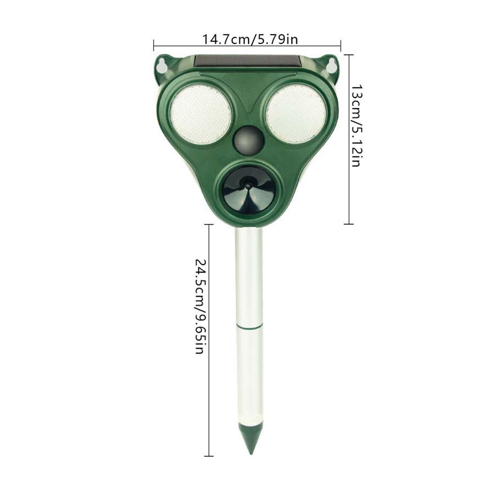 Repellente per animali ad energia solare, repellente ad ultrasuoni per uccelli e topi, dispositivo esterno impermeabile con luci LED per cortile, giardino e fattoria