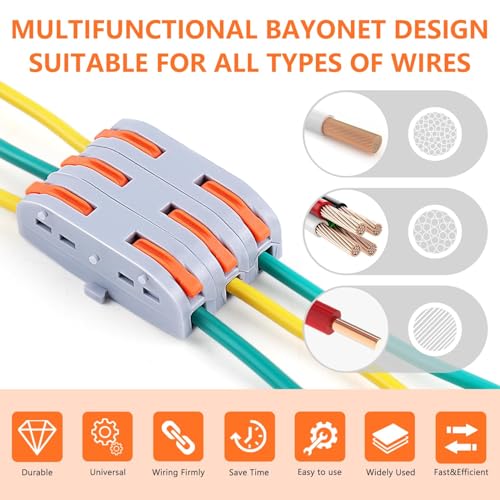 Image of 10 Pcs Wire Connector Jointer - 1 In 1 Out Conductor | Compact Splicing Wire Connectors for Circuit Inline, Electrical Cable Joint (10)