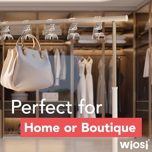Wiosi Premium Clear Purse Hanger Closet Set of 3 - Durable Acrylic Organizers and Storage Bag Hanger for Luxury Closet - Purse Hanger Holder for Handbags, Premium Backpack Purse Hooks4
