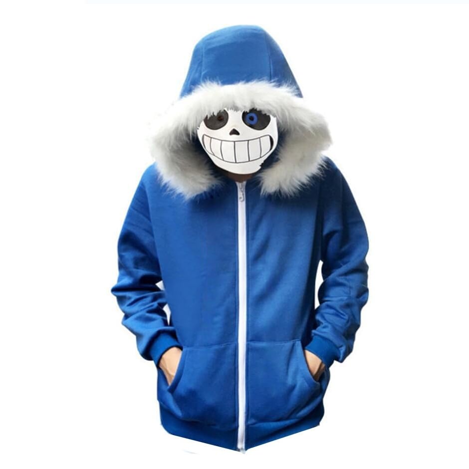 Adult Costume Hoodie Jacket Coat Halloween Sweatshirt Pullover with Mask