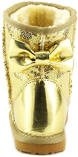 The Doll Maker Metallic Gold Sequins Snow boot - FBA1641707-13