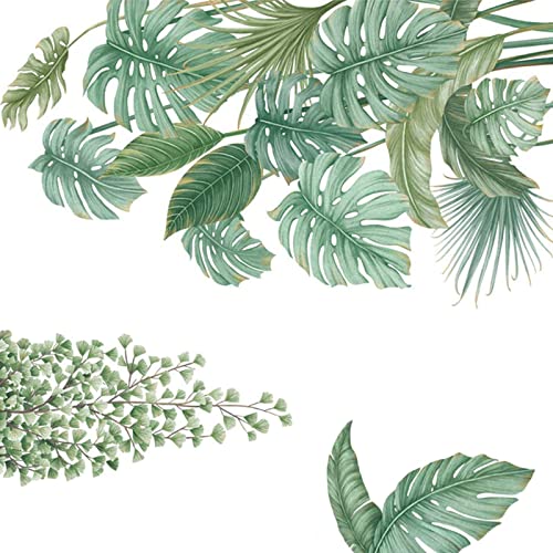 Autocollant Mural Plante Verte，Sticker Mural Plante Tropicale，Sticker Mural Vert，Sticker Mural Feuilles, Utilisé Dans le Salon, la Chambre à Coucher, le couloir, le Réfrigérateur