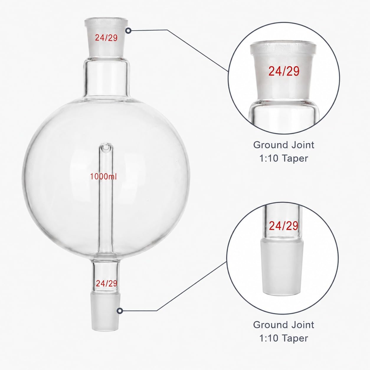Glas Spritzschutz-Kopf Rotationsverdampfer-Falle-1000ml-24/29 19/26