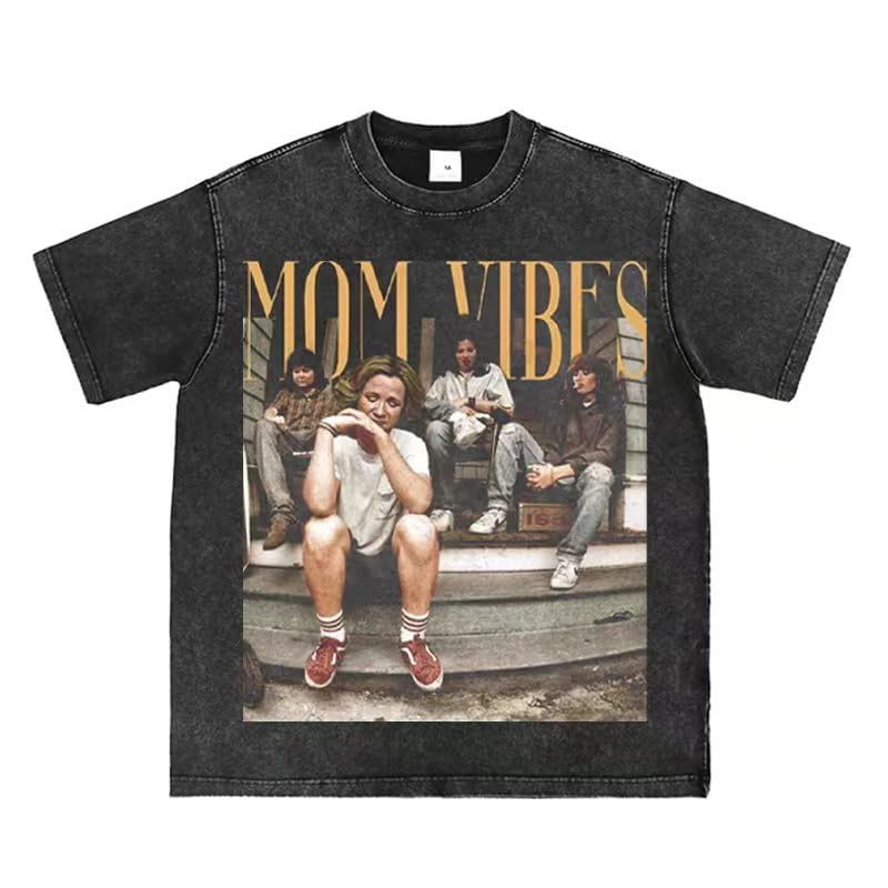 Bellelement Vintage 90s Mama Vibes T-Shirt Graphic T Shirt Mama Shirts 3XL Black