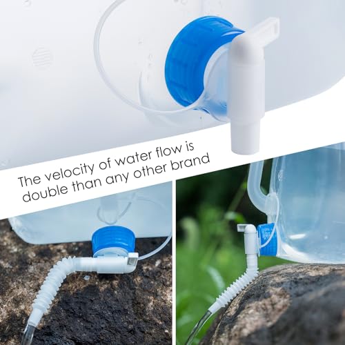 Collapsible Water Container Jug with Spigot, 2 Packs 5.3 Gallon BPA Free Camping Water Storage Carrier for Outdoor Hiking Backpacking & Emergency Survival Kit, Foldable Portable Canteen - Image 5