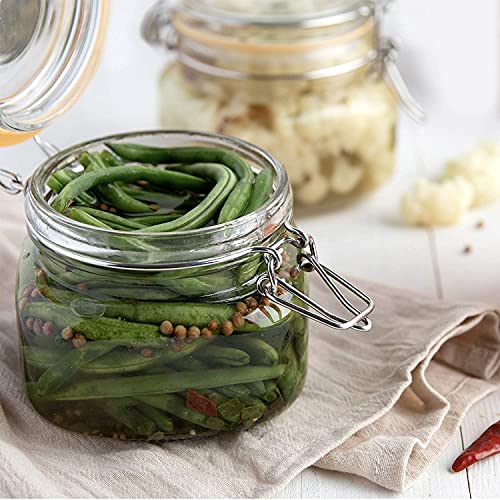 Image of 500 ml Glass Jars with Airtight Lids Wide Mouth Storage Jars With Buckle Lid for Preserving Decorating Canning Jar Dry Food Storage Pasta Spice Beans Flour Set of 4
