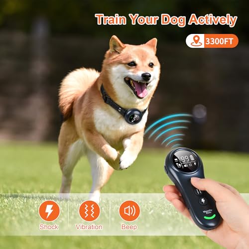 Neoally-2-in-1-Dog-Training-and-Bark-Control-Collar-Smart-Anti-Barking-Collar-with-and-with-No-Remote-for-5-150-lbs-Small-Medium-Large-Dogs-Rechargeable-and-Waterproof-Receiver-Black