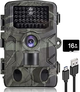 Findn Wildlife Camera, Upgrade 24MP 1080P Trail Camera with Night Vision 0.2s Motion Activated Waterproof Garden Camera Trap for Outdoor Hunting Nature Wildlife Scouting, 16GB SD Card Include