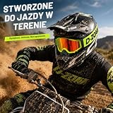 DONGZQAN Okulary motocrossowe, lustrzane, gogle, motocross, z miękką wyściółką piankową, okulary ochronne do motocrossu, MTB, enduro, ATV, Dirt Bike, zielone (C)