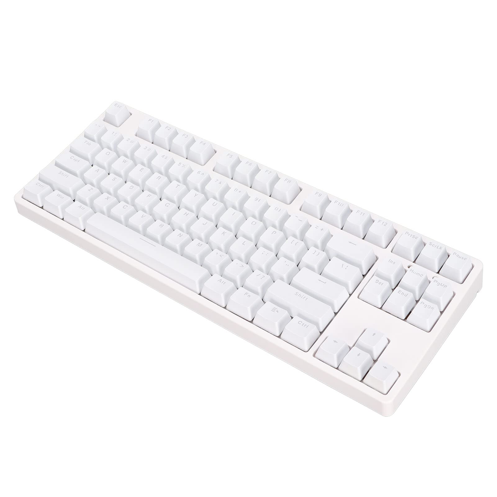 Mechaniczna Klawiatura do Gier Stylowa, Ergonomiczna 87 Klawiszy Klawiatura Sublimacyjna do Biura Gier, materiał ABS (WHITE)