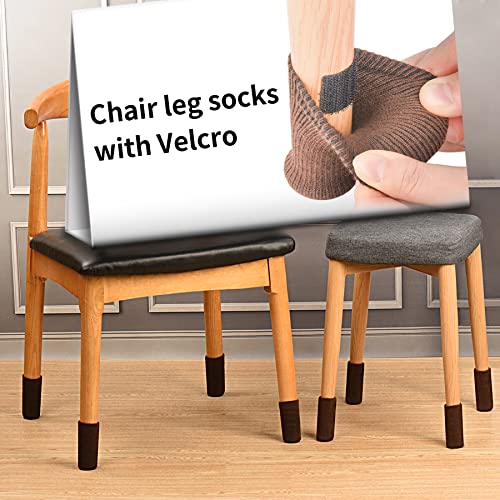 Lot de 36 paires de chaussettes de meubles en feutre tricotées pour pieds de meubles - Convient pour les pieds ronds et carrés de 1 à 2 pouces - Noir pur Cover