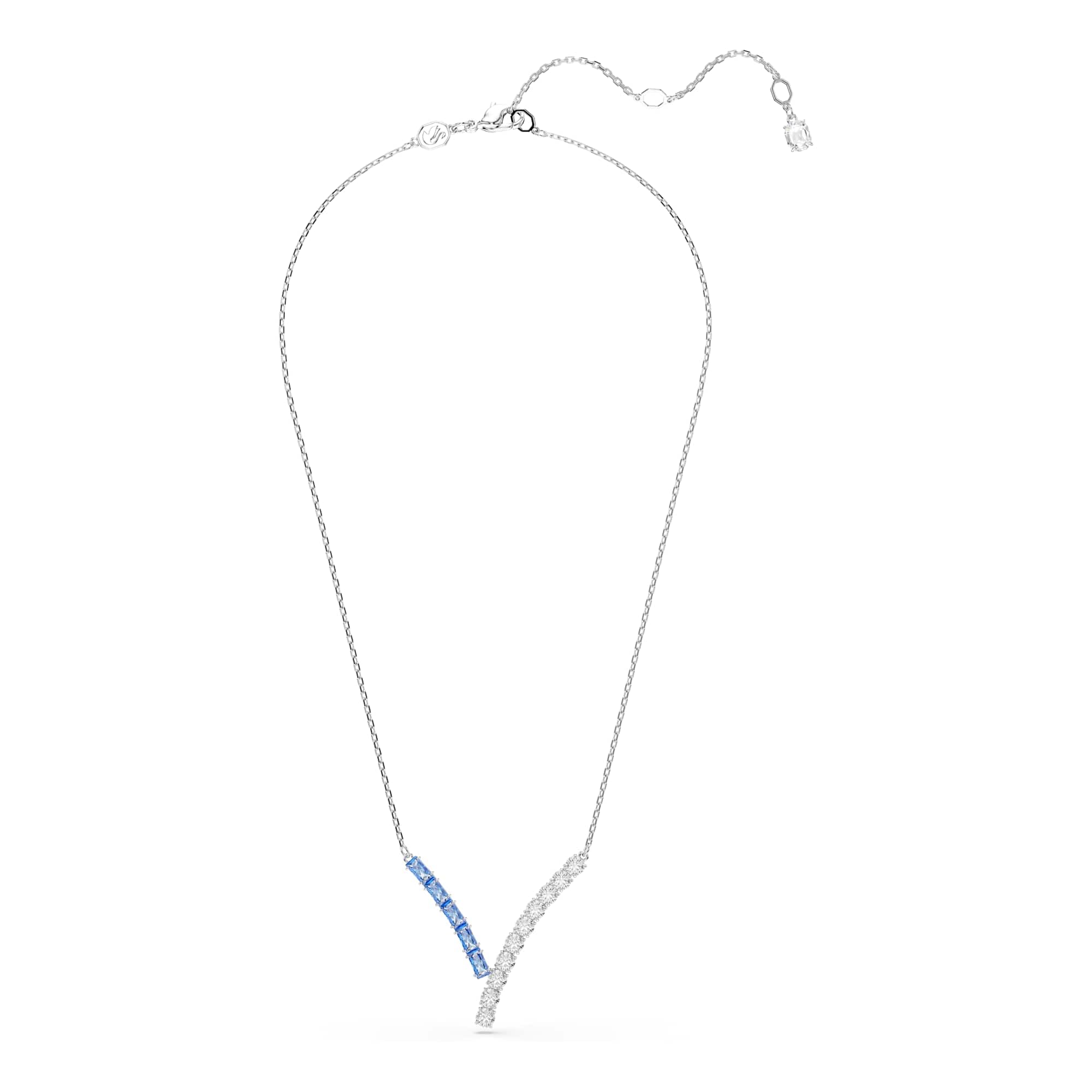 Swarovski Matrix Collezione, tailles mixtes, bleu, plaqué rhodium