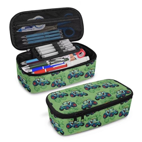 Image of Boys Pencil Pouch Cartoon Tractor Pencil Case for Kids Large Capacity Pencil Container for 3-16 Years Children Pencil Bag with Double Zipper Pen Box for Students Back to School Gifts