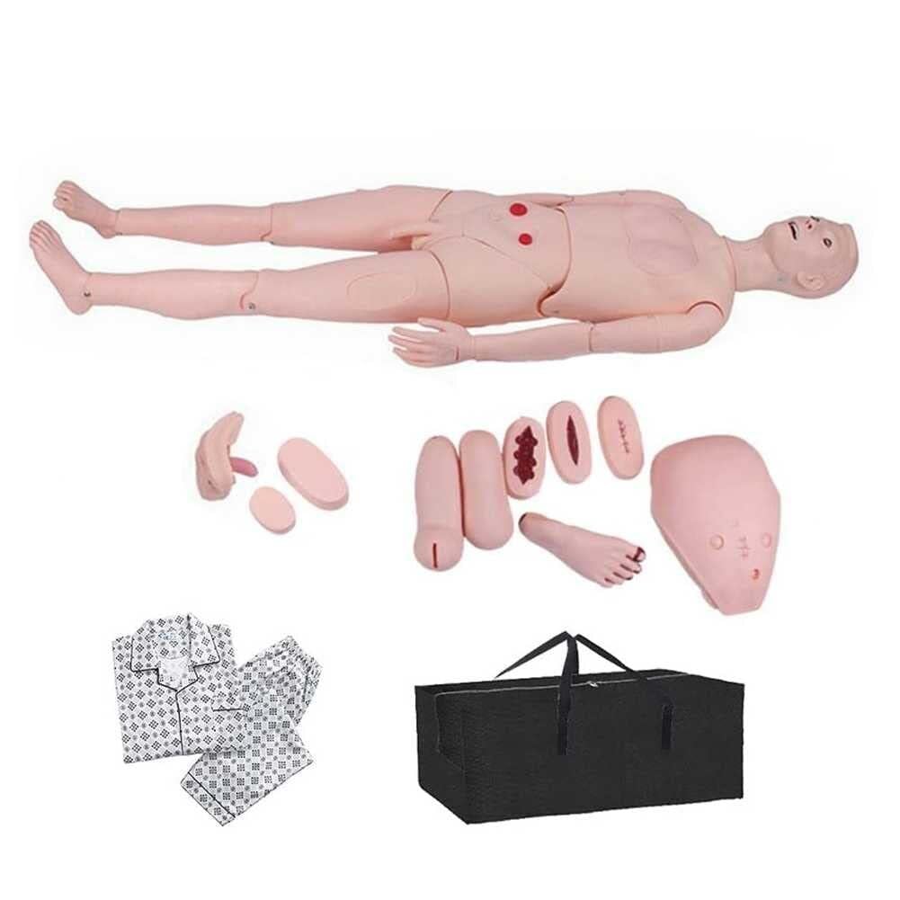 Krankenpflege-Trainingspuppe, Demonstrationspuppe aus menschlichem PVC, anatomische Schaufensterpuppe, für das Training von Fähigkeiten und Unterrichtsmaterialien für Schüler, 170 cm (männlich)