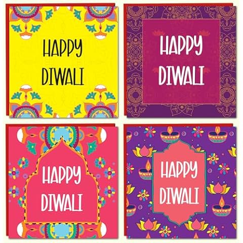 Giftinghouse Premium Diwali Cards Multipack with Envelopes Cover