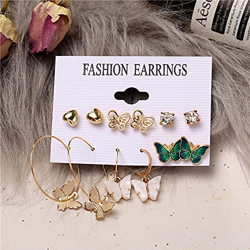 Image of Shining Diva Fashion Stylish Combo Design 6 Pairs Metal Earrings for Women and Girls (F12787er)