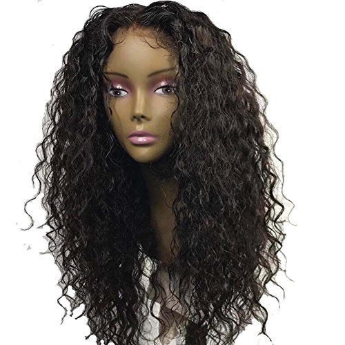 ALYSSA Loose Curly Virgin Hair Curly Wig Brazilian Pre Plucked Lace Front Human Hair Wigs With Baby Hairs 150% Density Front Lace Wig For Black Women 18Inch