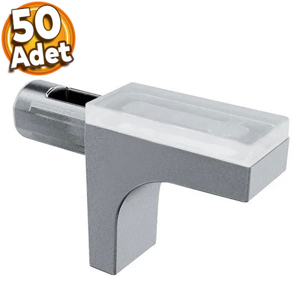 Badem10 Raf Pimi Düz Vantuzlu Cam Ahşap Metal Raf Tutucu Çivisi Mobilya Dolap Pimi (50 ADET)