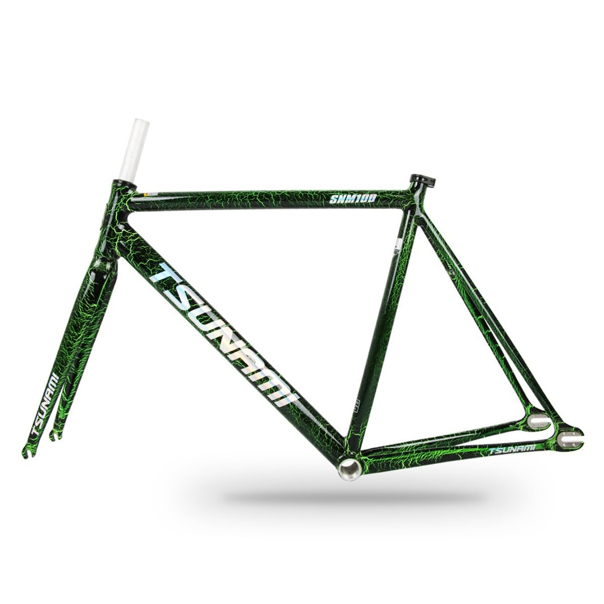 BSFHQS 700C Fixed Gear Bike Frameset 49 52 55 58CM Aluminum Alloy Bike Frame Racing Track Bike C Brake Frame 100/120mm Quick Release(Black Green,49cm) : Sports & Outdoors