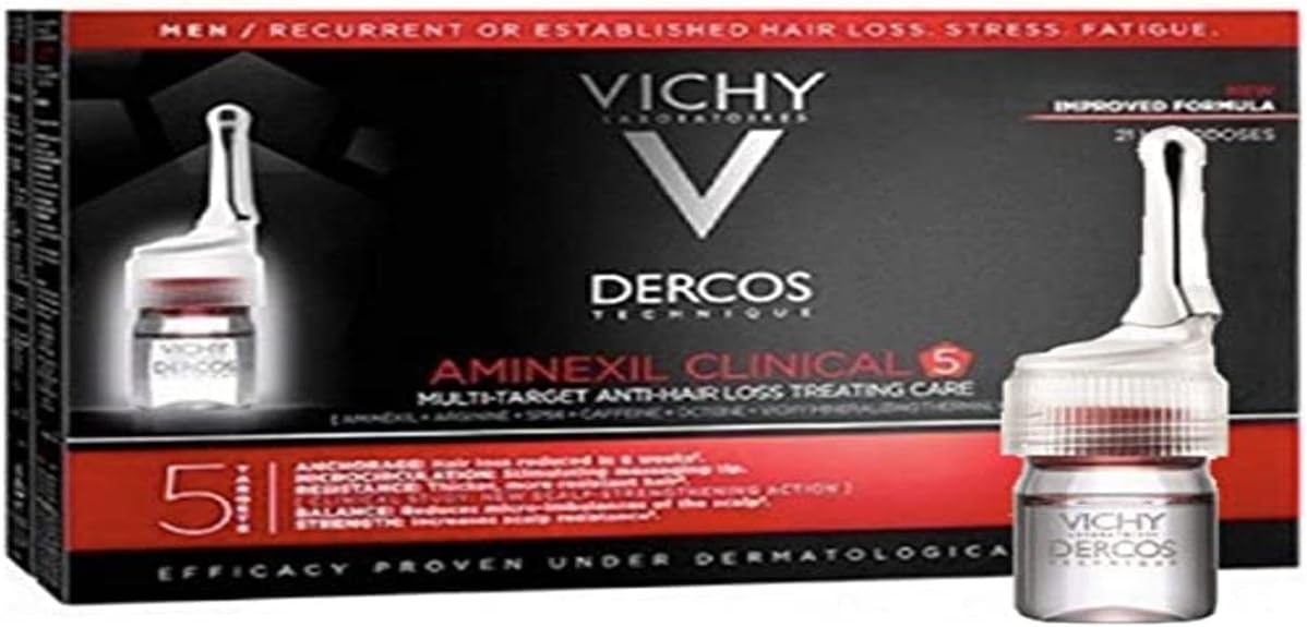 Vichy Dercos Technique - Aminexil Intensive 5 Fiale Anticaduta Uomo, 12 Fiale