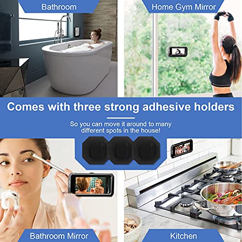 Image of URROY Shower Phone Holder Waterproof, 360 Rotation Shower Phone Case, Anti-Fog High Sensitivity Universal Cover Mount Stand for Bathroom Wall Mirror Bathtub Kitchen, Gift for Men Women