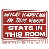 What Happens In This Room Stays In This Room メタル ブリキ看板 面白い ホーム 壁 装飾 カフェ バー キッチン 8x12インチ