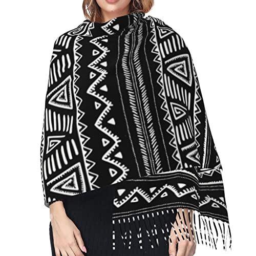 African Tribal Aztec Soft Blanket Scarf Long Warm Shawl Wraps Cashmere Fringe Scarfs For Women4