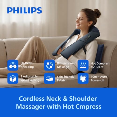 PHILIPS Cordless Shiatsu Neck and Back Massager with Heat, Gift for Women - image 3