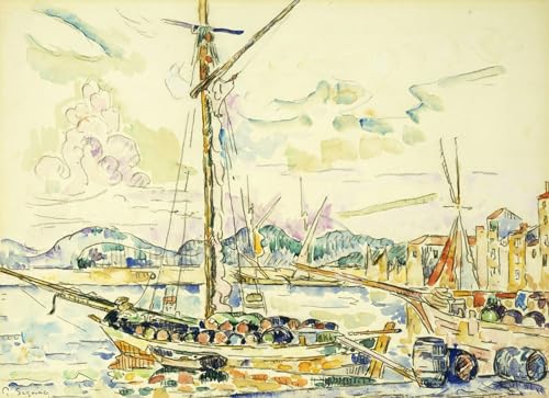 Art mural Paul Signac reproduction haute définition du Port de Saint-Tropez grand format
