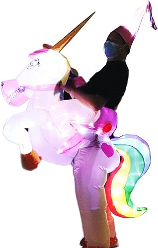 Disfraz inflable para adultos, disfraz de dinosaurio T-REX, disfraz de unicornio con luz LED, Halloween (adulto, unicornio 2)