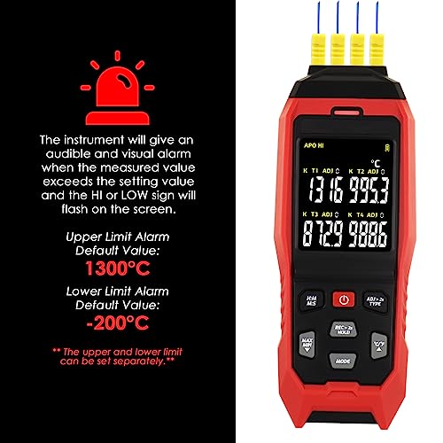 Danoplus KIB0373 Thermocouple Thermometer 4 Channels Data Logger Portable K Type Thermometer thumb #3